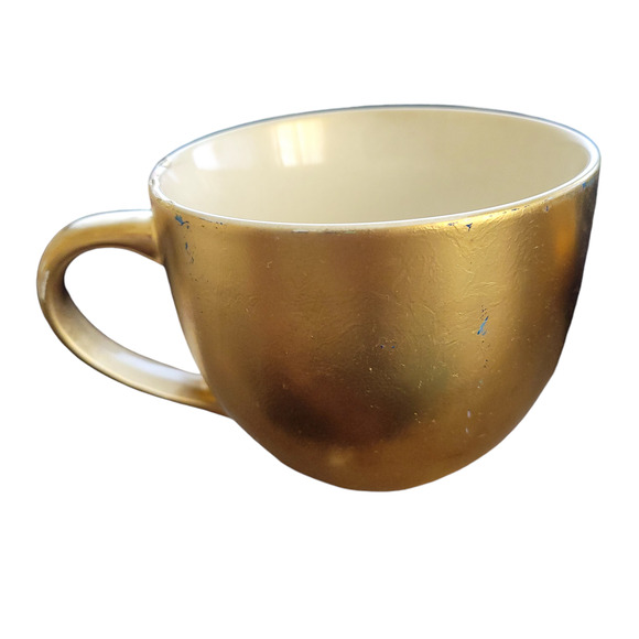 Lily Pulitzer Ceramic Mugs Set of 2 Gold Painted 12 oz - Picture 7 of 16